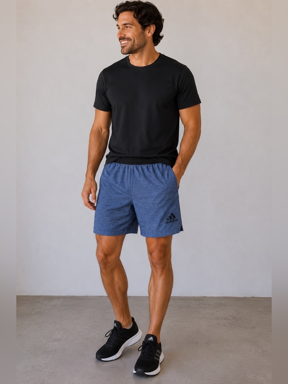 Adidas Men's Blue Heather Athletic Shorts Size M Activewear